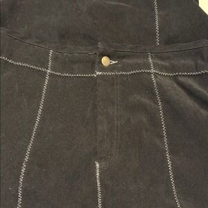 Vintage Wild Cat Black Faux Suede Maxi Skirt Size Large Whimsigoth